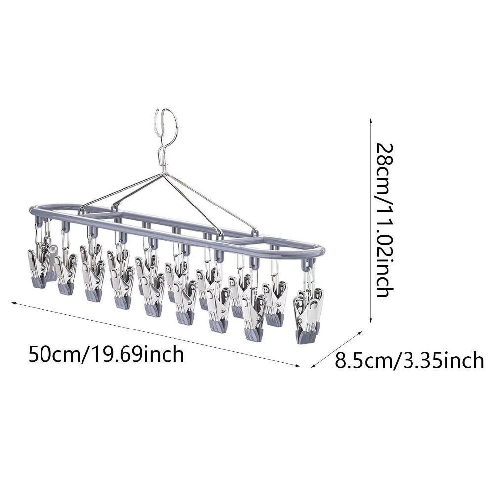 Windproof Underwear Hanger With 18 Clips Sock Rack Portable Hanging Drying Rack  For Towels Shorts