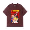 275 GSM Washed T-shirts 100% Cotton Chainsaw Man V26 Print Unisex Heavy Cotton T Shirt