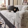 Jacquard Sofa Cover with Skirt Universal Full Coverage Stretch Slip Proof Fabric Couch Dust Protector