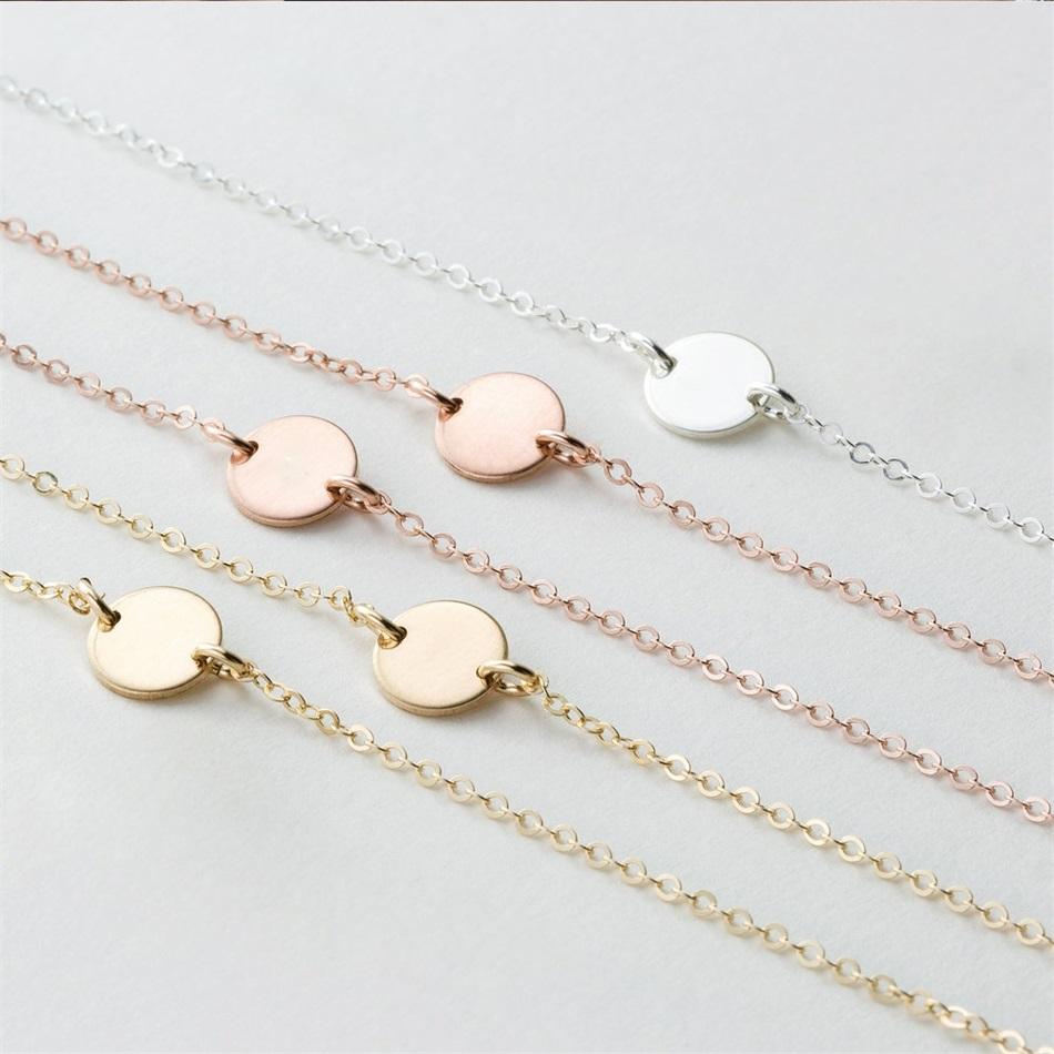 EManco Round Stainless Steel Necklaces for Women Korean Pendant Gold Choker Necklace for Women Fashion Jewelry