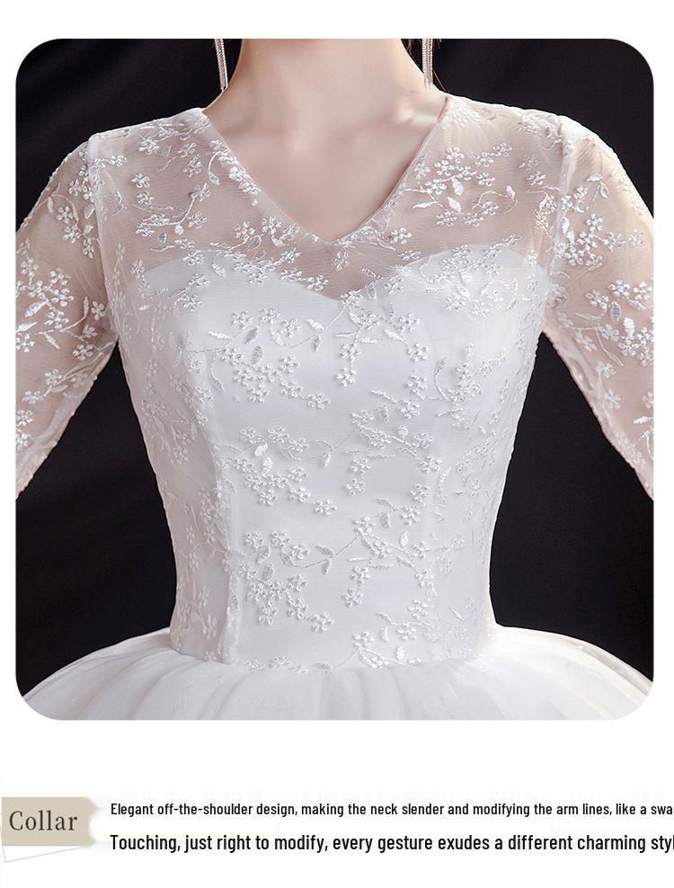 2025 Traumhaftes V-Ausschnitt Spitzen-Hochzeitskleid für Frauen - Märchenhaftes Brautkleid