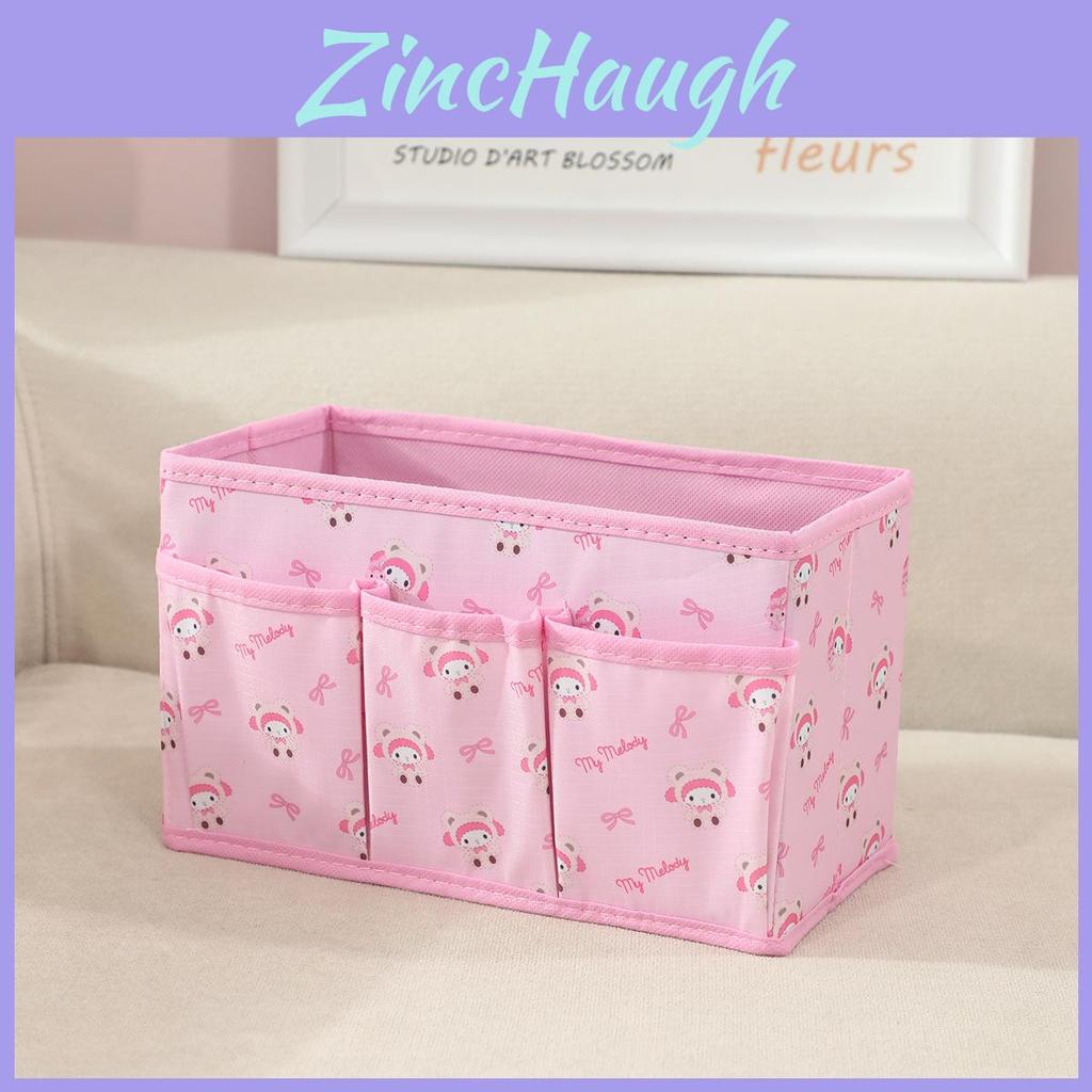 Cartoon Kuromi Melody Print Design Fabric Foldable Storage Box With Removable Lid For Living Room And Desk Organization