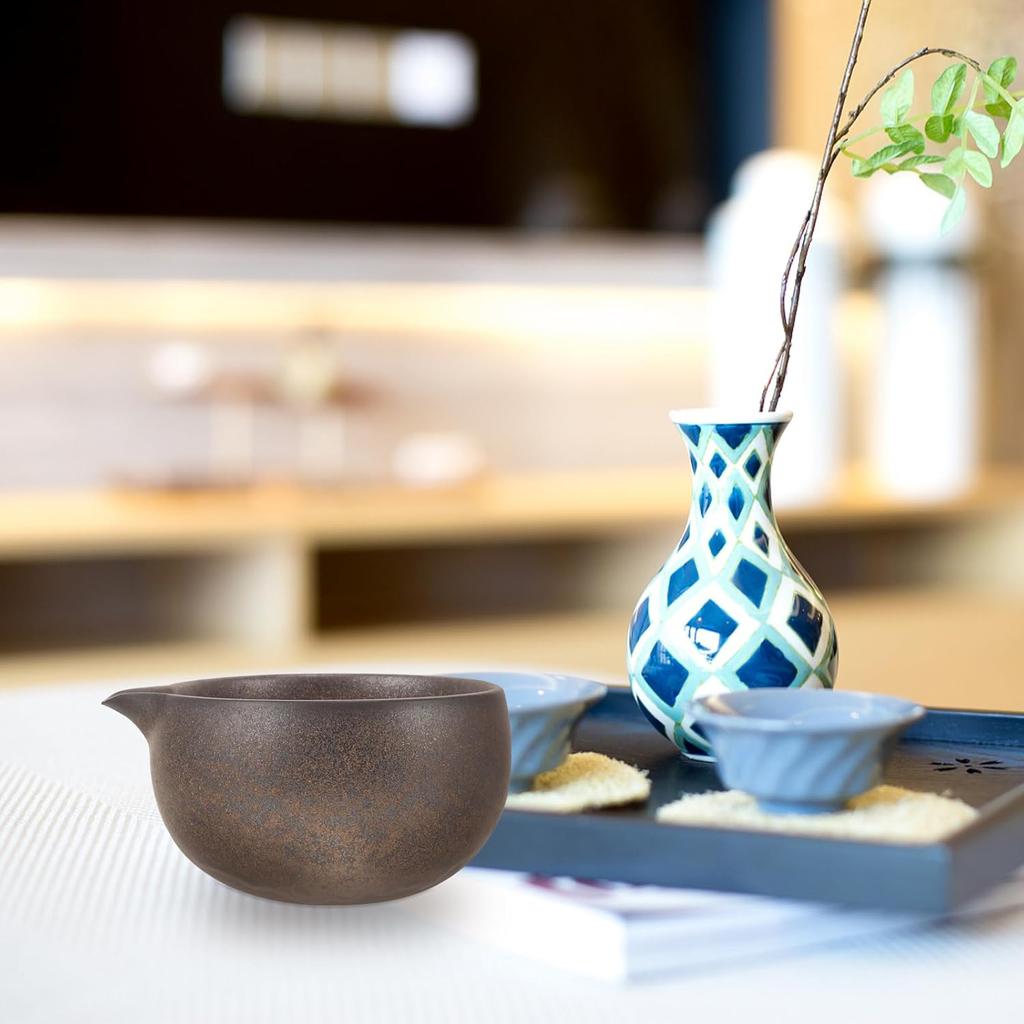Ceramic Matcha Bowl with Spout Traditional Japanese Tea Ceremony Cup Unique Artistic Design for Easy Pouring for Matcha and Other Teas