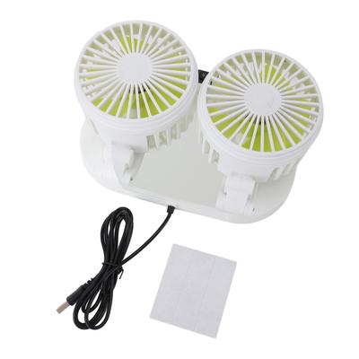 Car Dual Head Air Circulator Fan USB Powered Dashboard Cooling Air Circulator Fan Electric Car