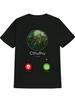 Men's Vintage Graphic Tee - Funny Cthulhu Dark Humor Design, Casual Short Sleeve