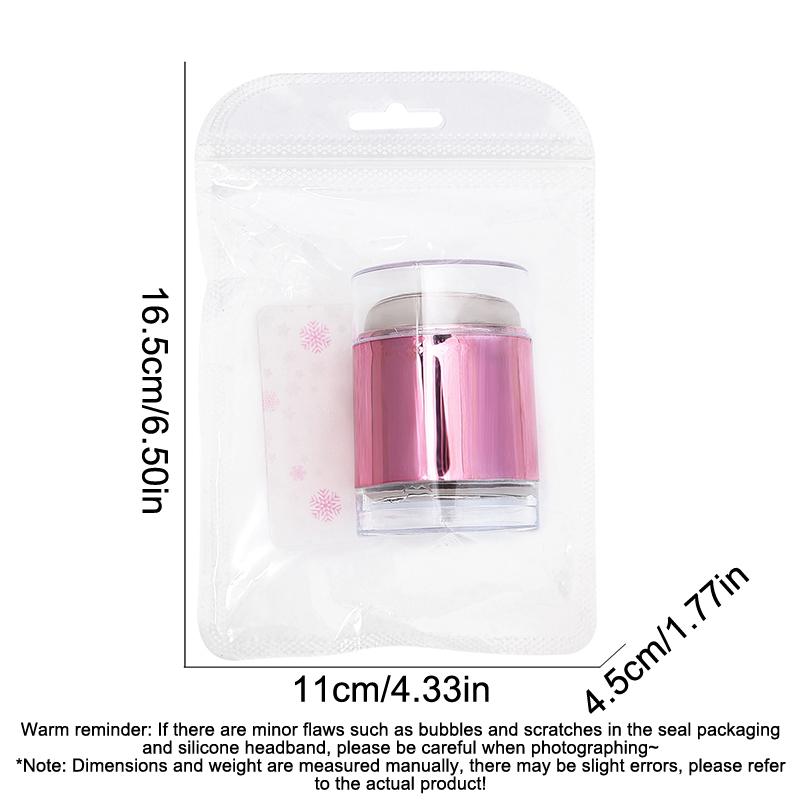 Double Headed French Nail Art Stamper With A Nail Scraper Silicone Clear Head Nail Mold Stamping Template For Diy Manicure Size