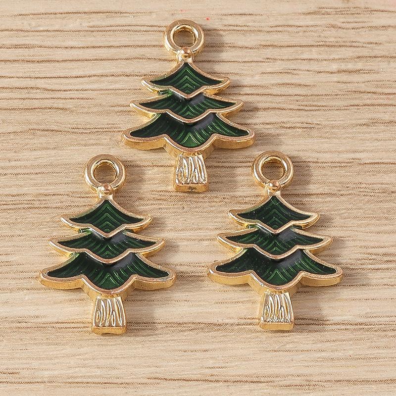 

10 шт. микс модные эмалевые подвески в виде рождественской елки для изготовления ювелирных изделий, новогодние серьги-подвески, ожерелья, браслеты, подарки своими руками