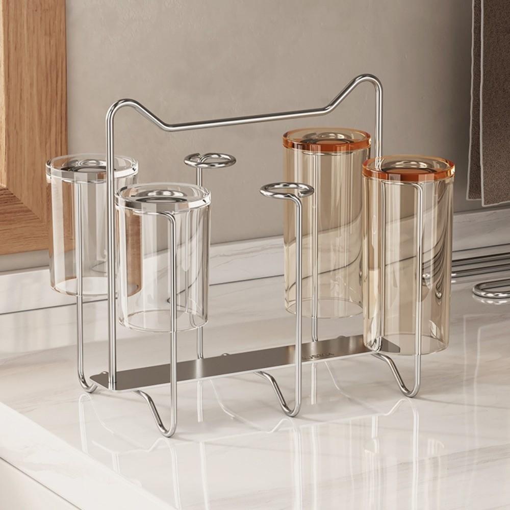 Edelstahl Tassen-Trockenständer Große Kapazität Glasbecher-Aufbewahrungsständer Glasbecher-Abtropfgestell Halter Bar