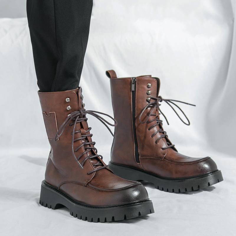 Cizme Bărbați Retro Punk cu Platformă cu Talpă Groasă Cizme Jocheu Stil Stradal Cizme Motociclist Cool Cizme Înalte Mărimi Mari