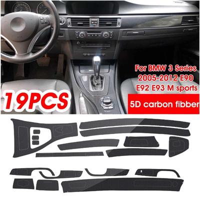19 PZ 5d Rivestimento Interno Wrap Aspetto Fibra di Carbonio Lucido per Bmw Serie 3 E90 E92 E93