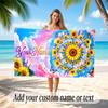 Floral Garden Theme Soft Beach Towel Personalized Custom Name Text Towel Portable for Beach Pool Travel