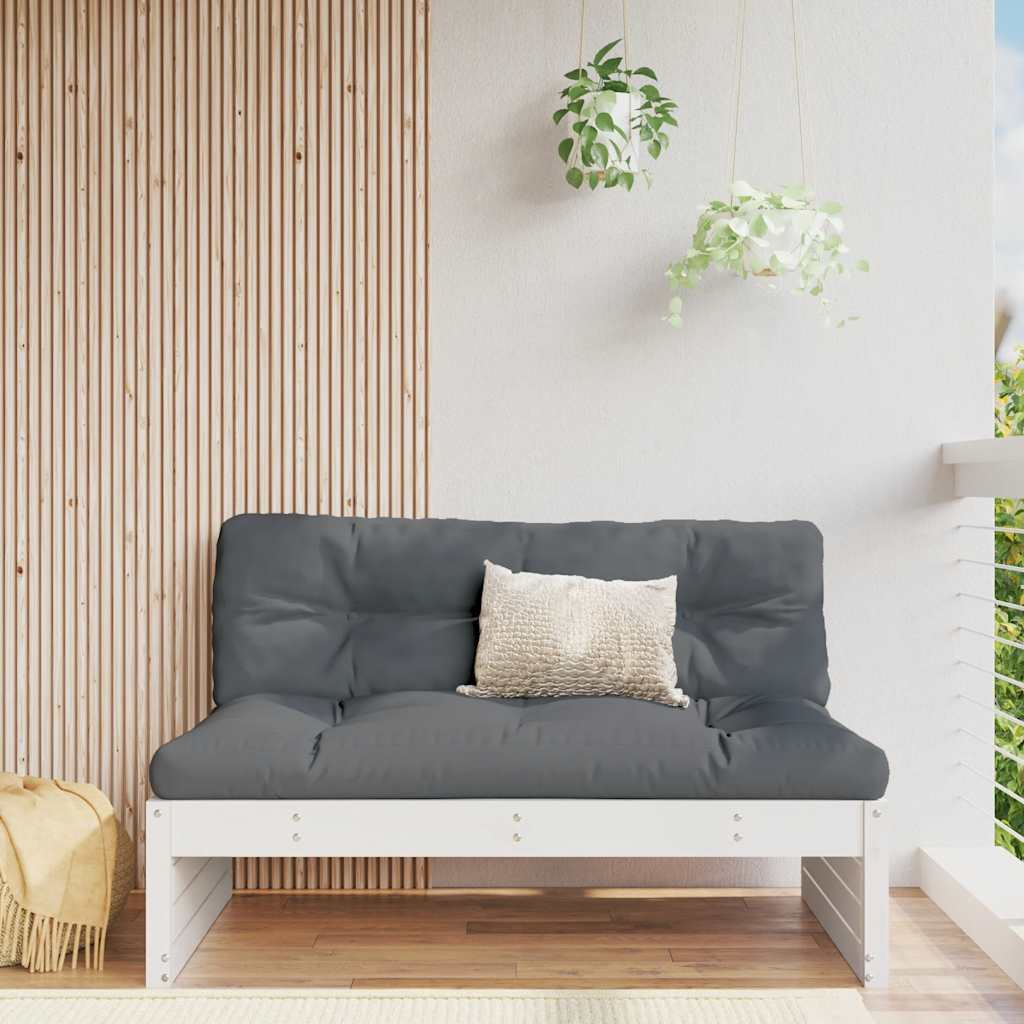 Mid Section Sofa White 120x80 cm Solid Pine Wood