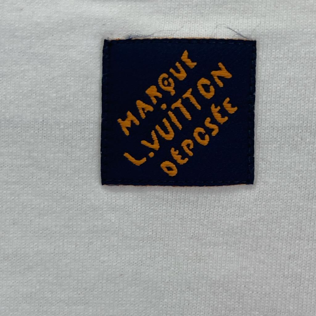 Louis Vuitton 2012 HRY29W LVLovers Embroidered T-shirt Tops M whiteUsed