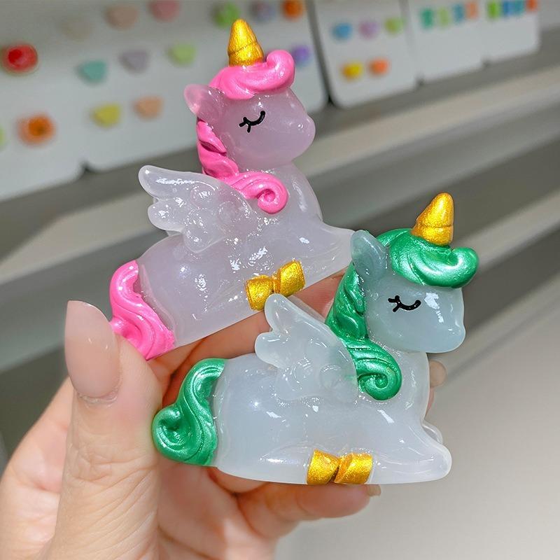 Year of The Horse Luminous Unicorn Creative Home Office Desktop Decoration Resin Decoration Trendy Cute Blind Box Accessories