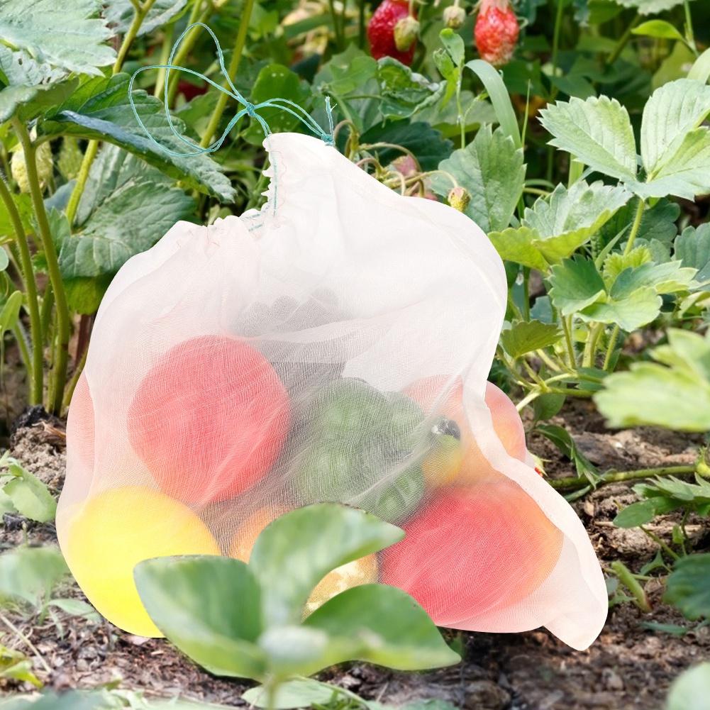 50Pcs Garden Vegetable Fruit Protection Net Mesh Bags Anti Bird Drawstring Bag Gardening ToolL