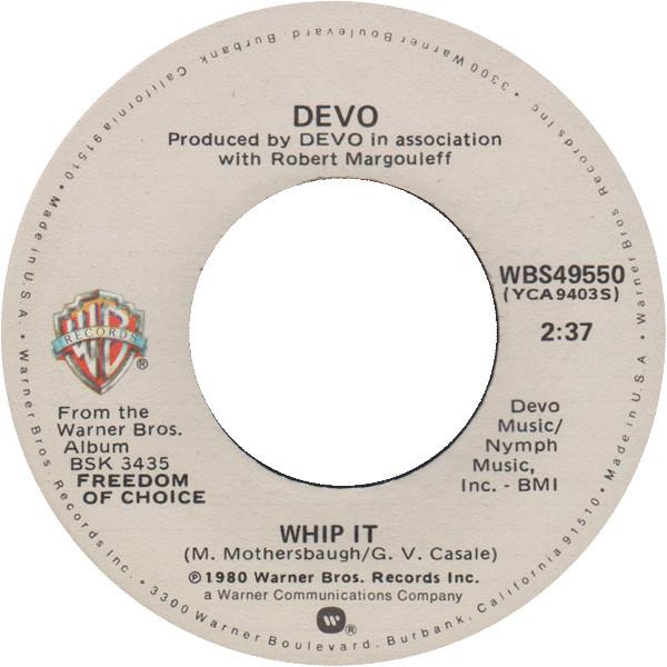 

7inch Record DEVO - Whip It WBS49550 Warner Bros. Re 1980 US Rock Used