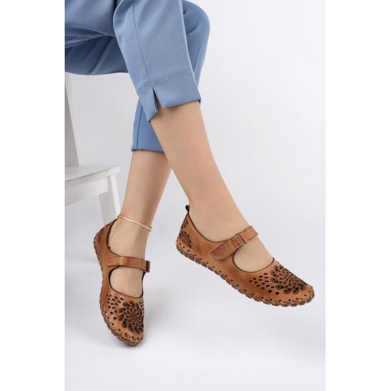 Shoes and Sandals Mostra Padded Thermo Sole Genuine Leather Glazed Women's Leather Casual Shoes