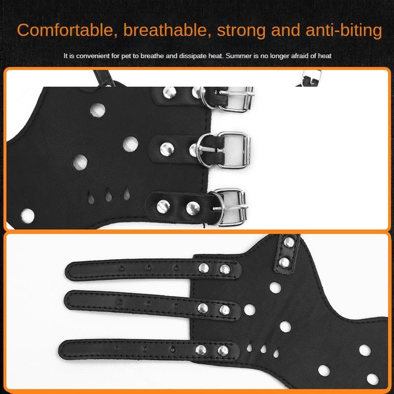 Dog Muzzle Anti-Bite Anti-Barking Anti-Eating Dog Muzzle Pu Leather Protective Pet Muzzle Small Large Dog Mask