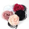 Big Rose Flower Clavicle Chain Necklace Elegant Rope Choker Gothic Clavicle Chain  Women