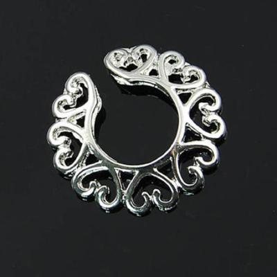 Non Piercing Clip On Surgical Steel Hollow Heart Sexy Women Nipple Shield Ring