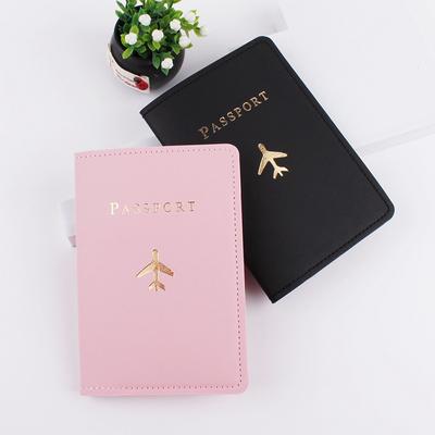 Lover Couple Passport Cover  Stamping Plane Travel Passport Cover Holder