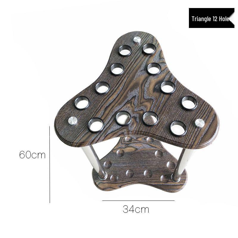 

Retro Wear-Resistant 10-Hole Billiard & Table Tennis Cue Rack with Vertical 6-Hole Design, Density Board Material Default