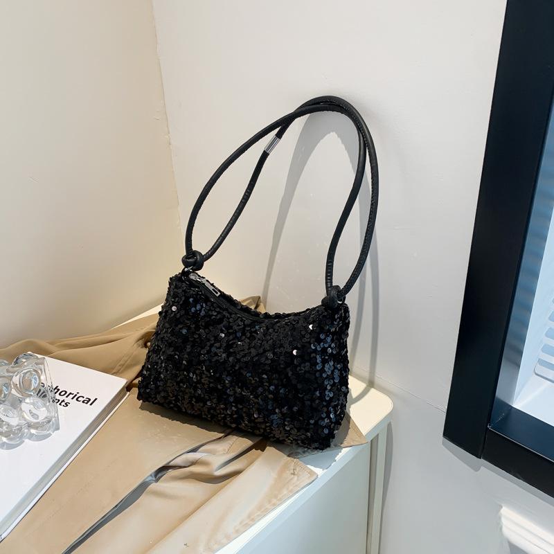Sequin Fashion Shoulder Bag Women's 2025 Spring New Versatile Ins Underarm Bag Dumpling Bag Casual Bag