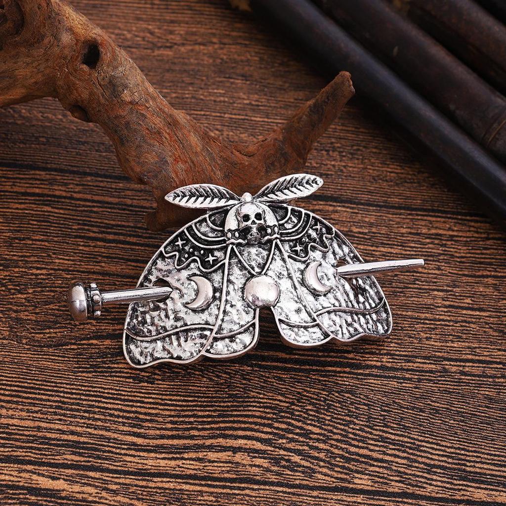 Viking Gothic Moth Hairpins: Celtic Knot Hair Sticks In Norwegian Style for Parties