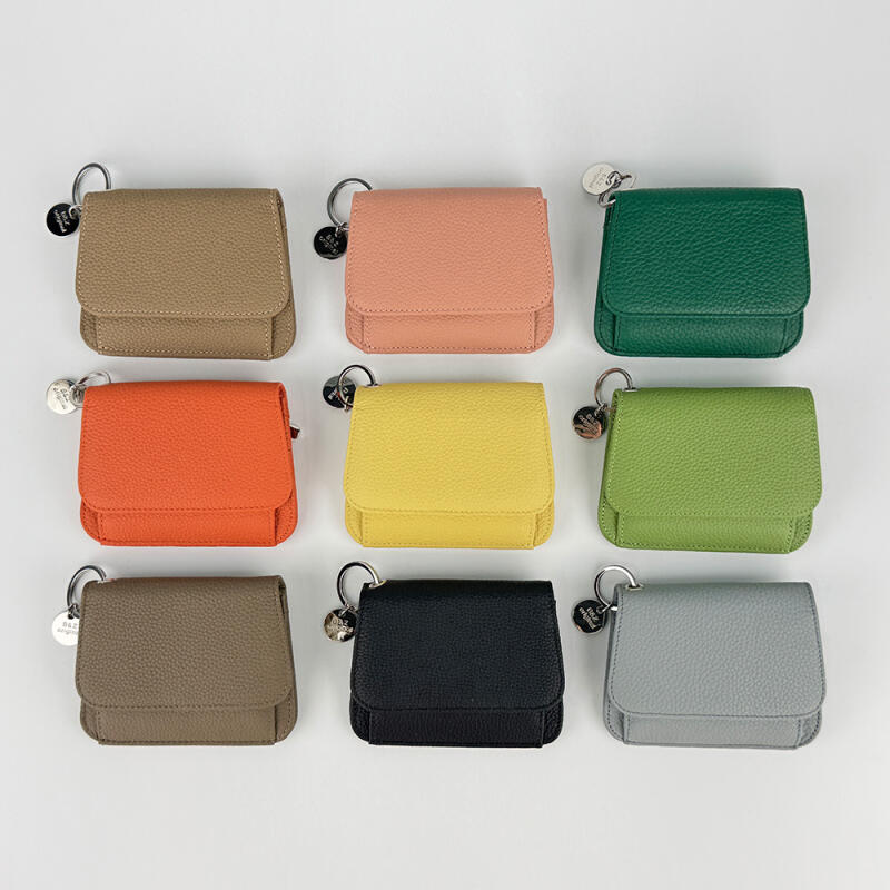 

Leather Snap-on Card Wallet UW_FC_9903 beige