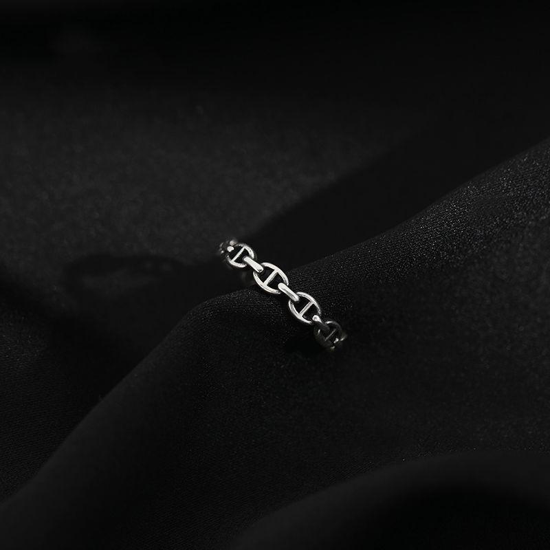 

Korean Style Adjustable 925 Sterling Silver Ring for Women - Retro Student Design
