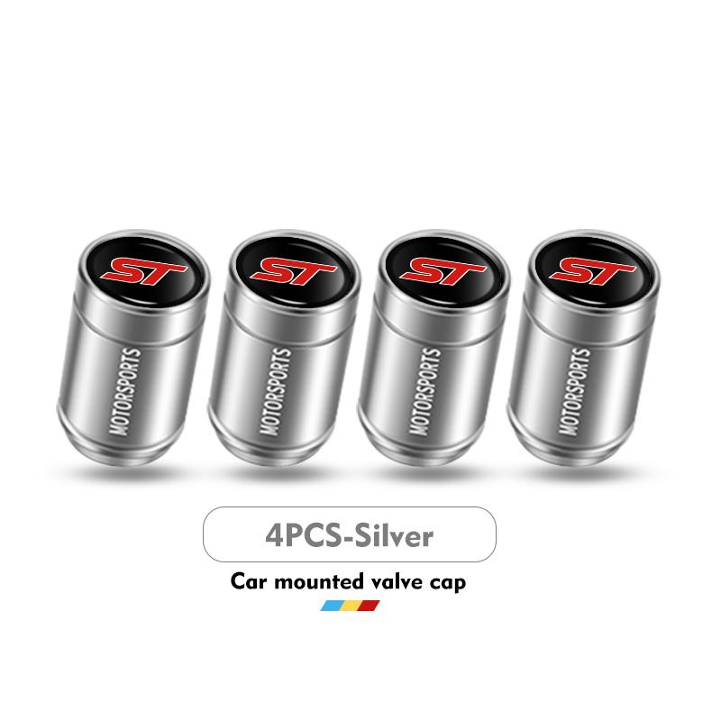 

4pcs Car Logo Tire Valve Cover Alloy Wheel Tyre Stem Dust Cap For Ford S-MAX Kuga Mondeo Fusion KA Everest Escape ST Racing