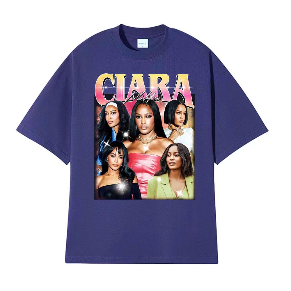 Ciara Miller Vintage 90s Graphic T Shirts for Unisex Women Summer Gothic Streetwear Tshirts High Quality Oversized Comfort T Shirt