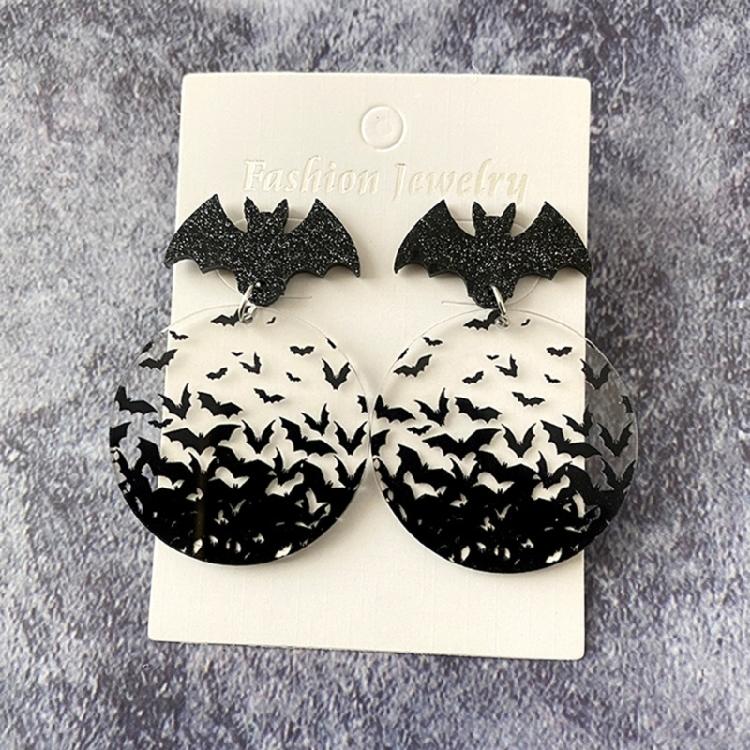 Trendy Earrings Halloween Bat Acrylic Ear Studs Visual Effects Ear Adorments