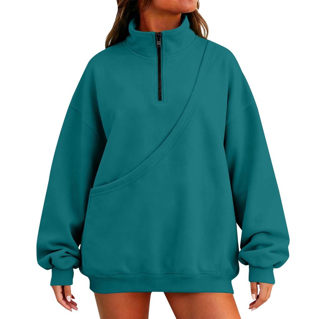 Women's Stand Collar Long Sleeve Sweatshirt Top