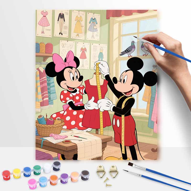 Disney digital oil painting art painting sewing room handmade diy home decorations 20x30cm