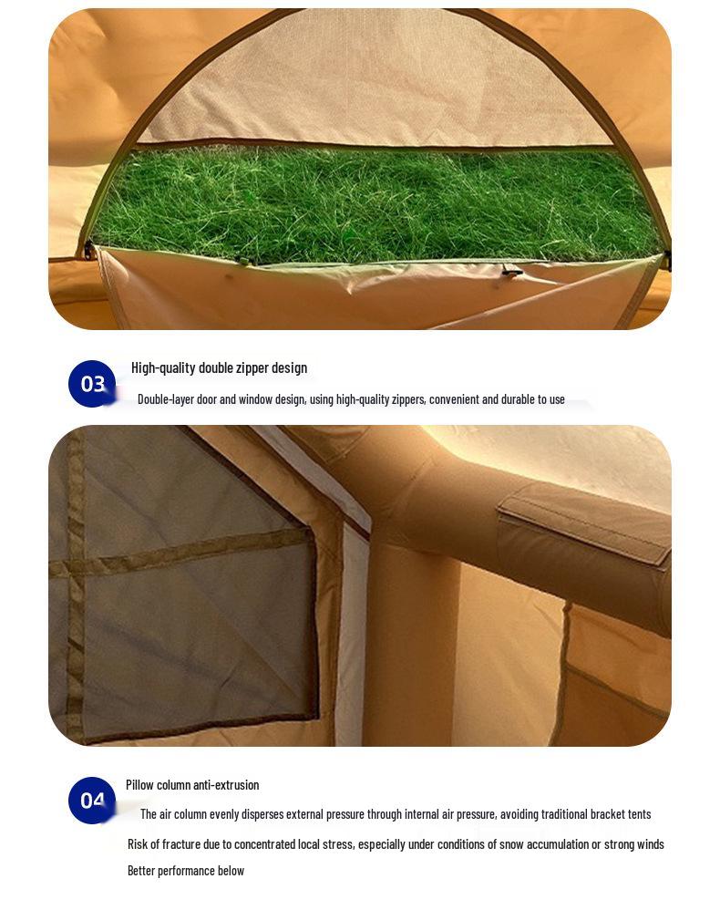 Tienda de campaña inflable para 3-4 personas para exteriores, a prueba de viento y lluvia, 6,3 m², no requiere montaje