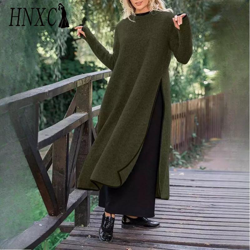 HNXC Women's Fashion Spring Autumn Solid Color Print Short Sleeve Long Sleeve High Waist Casual Dresses