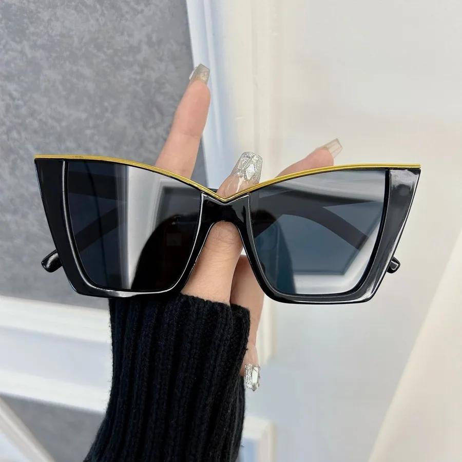 

Designer Cat-Eye Sunglasses Women Men Cool Square Sun Glasses Female Male Big Frame Mirror Stylishy Oculos De Sol Other