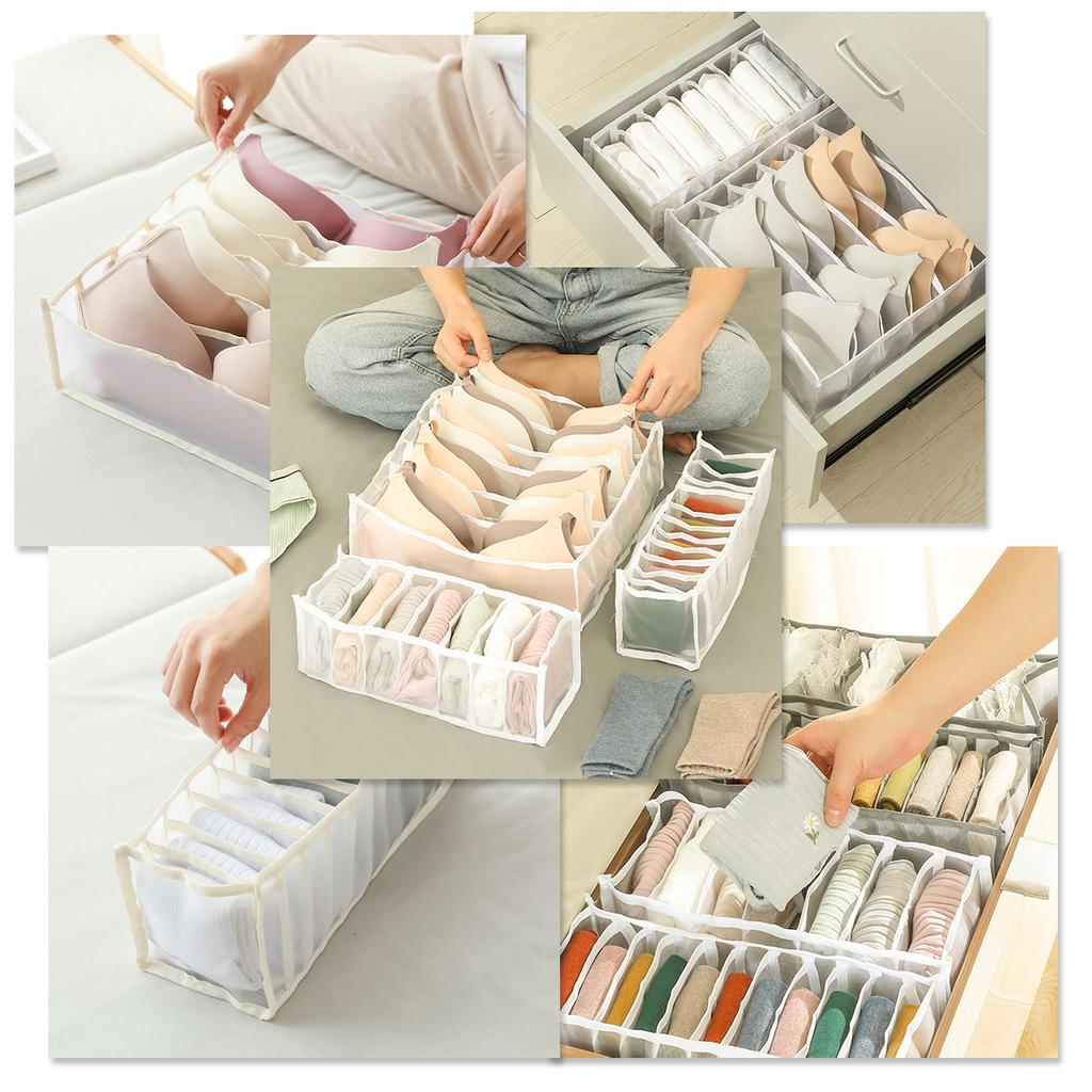 Sock Organizer Foldable Drawer Organizer Stockings Organizer Storage Boxes for Socks Stockings Ties