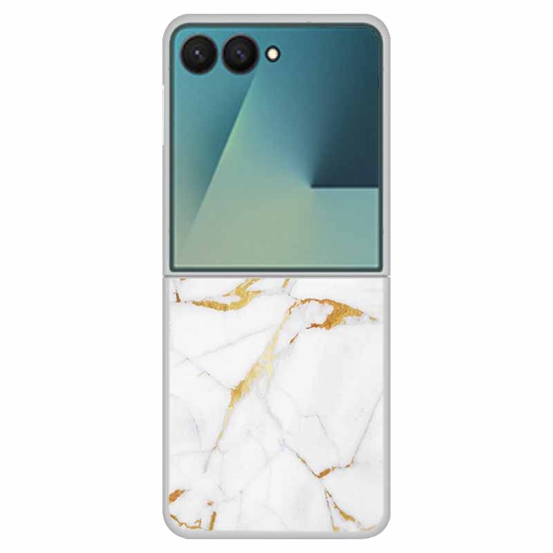 Marble Case For Samsung Z Flip7 Transparent Hard PC Plastic Cover Shockproof Coque for Samsung Galaxy Z Flip 7 5G Funda Zflip7