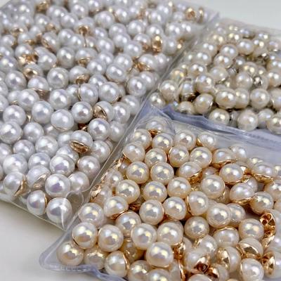10 stk Pearl Luster Vakre knapper 10 mm små dekorative skaftknapper Damebluse Skjørt Sytilbehør