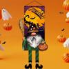 Horror Halloween Door Hanging Flags Trick or Treat Dwarf Pumpkin Pendant  Halloween