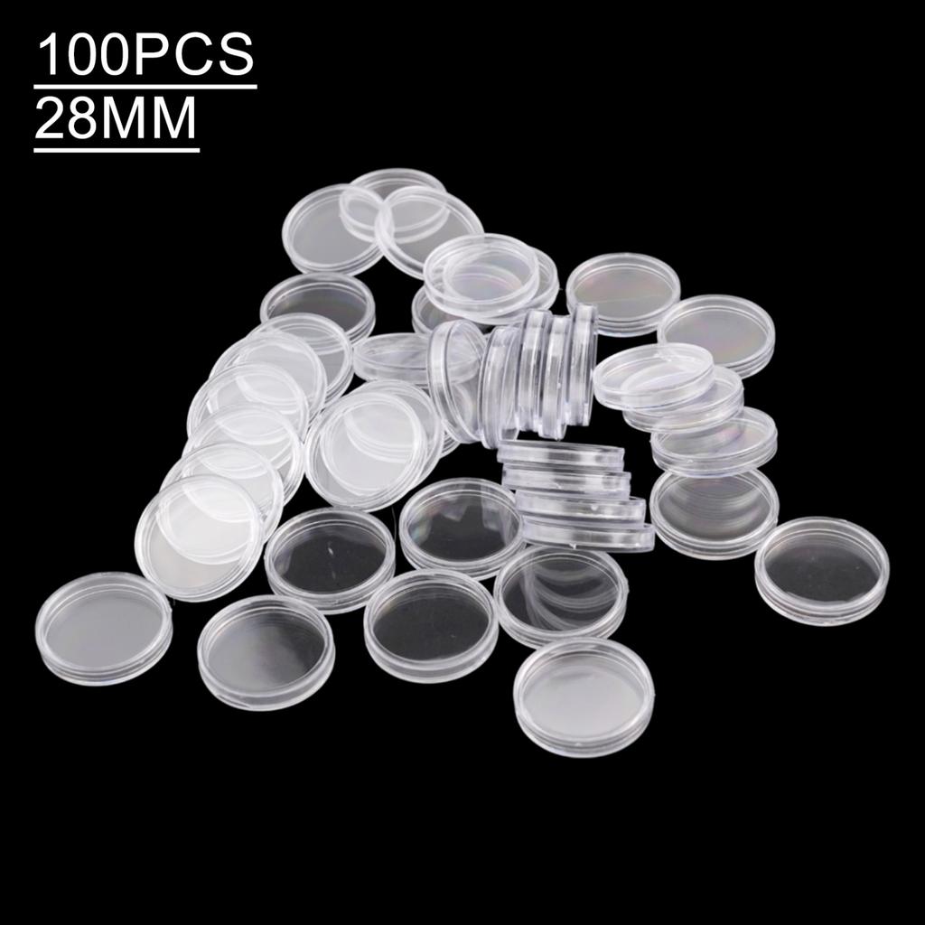 Coin capsules Holders Cases 28mm Plastic Storage Transparent Organizer