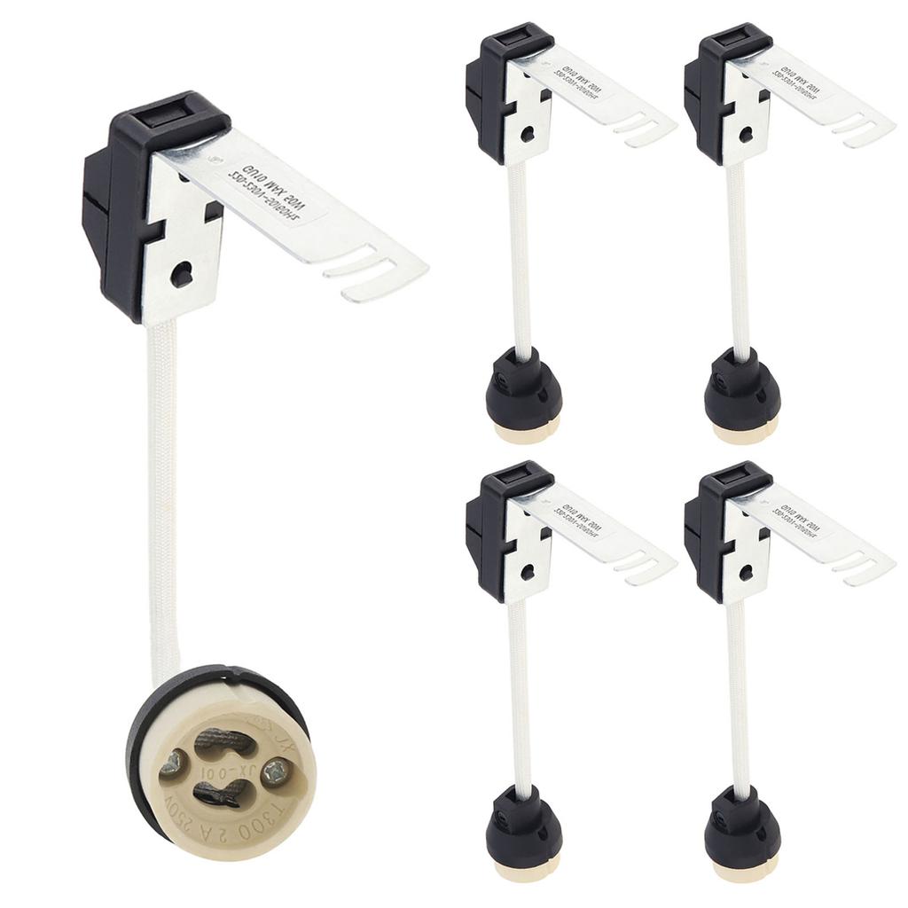 5pcs GU10 Lamp Holder On Bracket Ceramic Lamp Bases Connector for LED Light Bulbs / Downlight with Terminal Box Socket