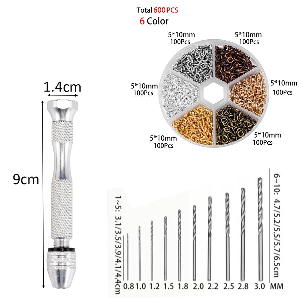 1set Hand Drill For Resin Molds Sanding Stick UV Epoxy Resin Mold Tools DIY Jewelry Making Equipments Metal Drill Screw Eyepins