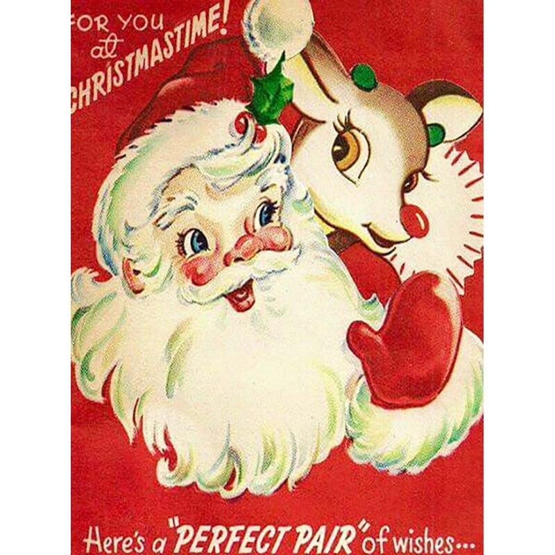 New 5D DIY Diamond Painting Christmas Diamond Embroidery Santa Claus Cross Stitch Full Round Drill Home Decor Manual Gift