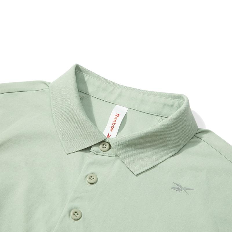 Reebok Polo Shirts Men's Light Green Polo Collar Moderate Straight Fit 23RCS407MGL3