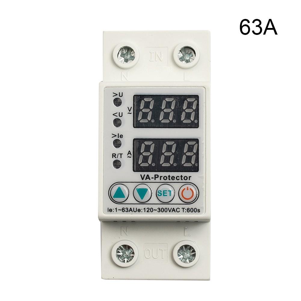 Dual Display 40/63A 230V DIN Rail Digital Over and Under Voltage Surge Protector