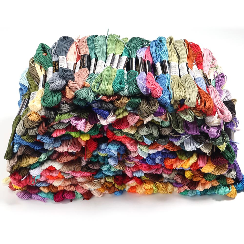 6pcs/lot Colorful Cross Stitch Threads Polyester Embroidery Threads DIY Hand Sewing Knitting Embroidery Supplies Accessories