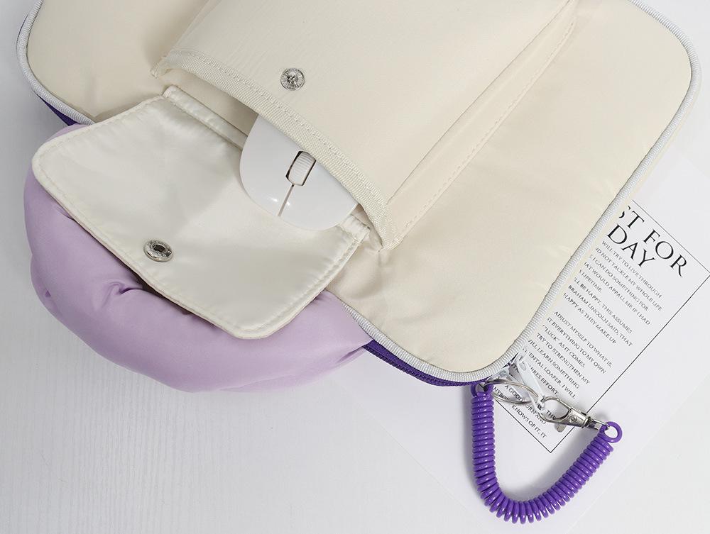 14-Zoll Damen-Laptoptasche mit Stickerei, stoßfest für 11" iPad/16" Notebook, modische Space-Baumwolle